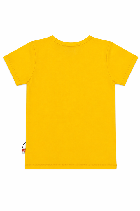 Kids Graphic Summer Co-ord Set – Yellow Tee & Denim Shorts