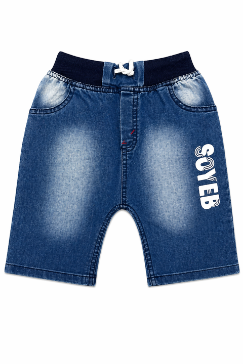 Kids Graphic Summer Co-ord Set – Yellow Tee & Denim Shorts