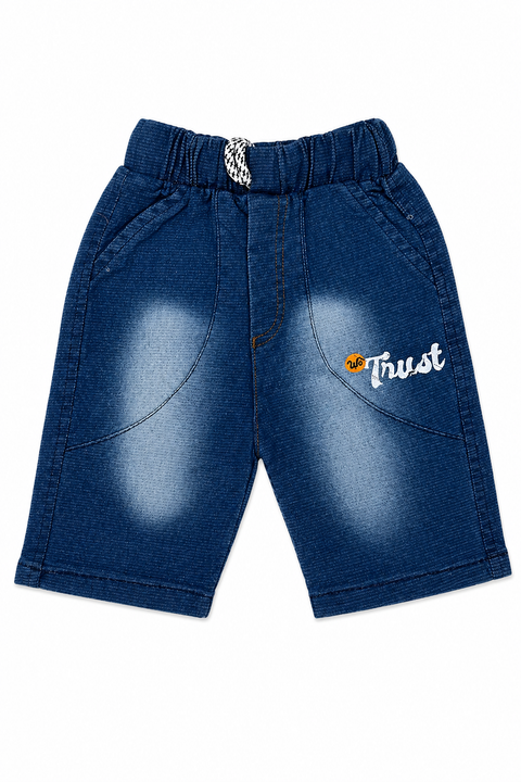 Boys Casual Polo T-Shirt & Denim Shorts Set – Light Blue & Dark Wash