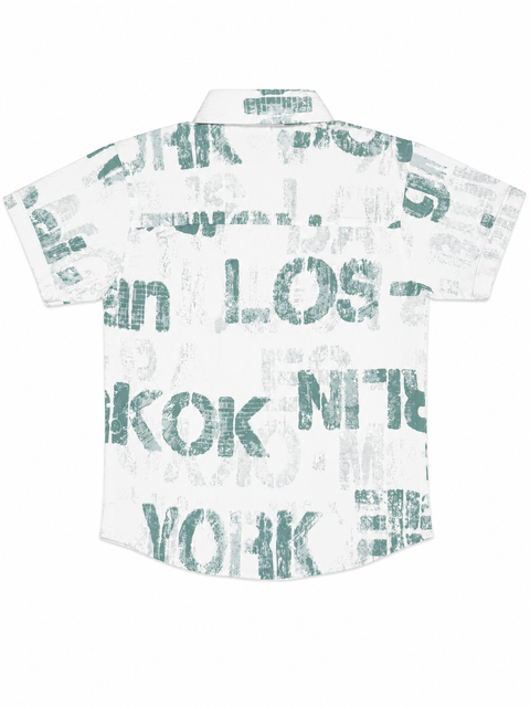 Boys Premium Printed Co-Ord Set – Green & White Summer Outfit