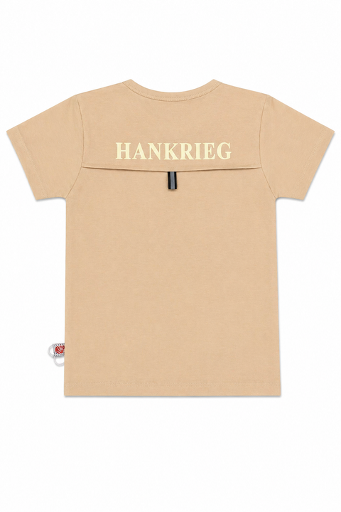 Stylish Beige Graphic T-Shirt & Grey Shorts Kids Set