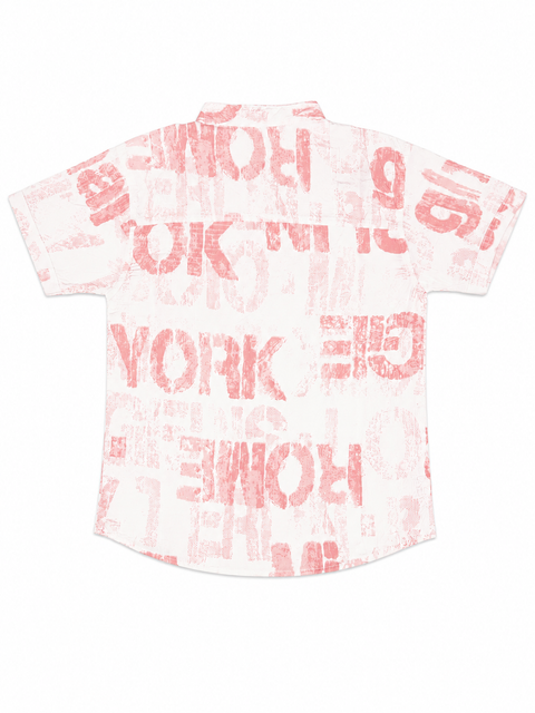 Boys Premium Printed Co-Ord Set – Pink & White Summer Outfit