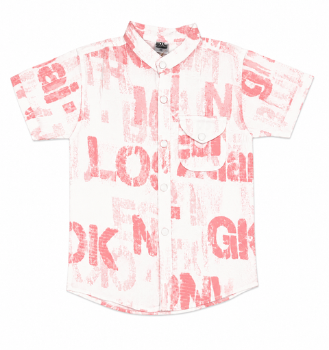 Boys Premium Printed Co-Ord Set – Pink & White Summer Outfit