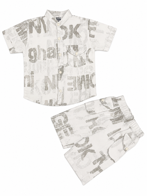 Urban Grey Printed Co-Ord Set for Kids– Stylish Summer 2 Piece Outfit