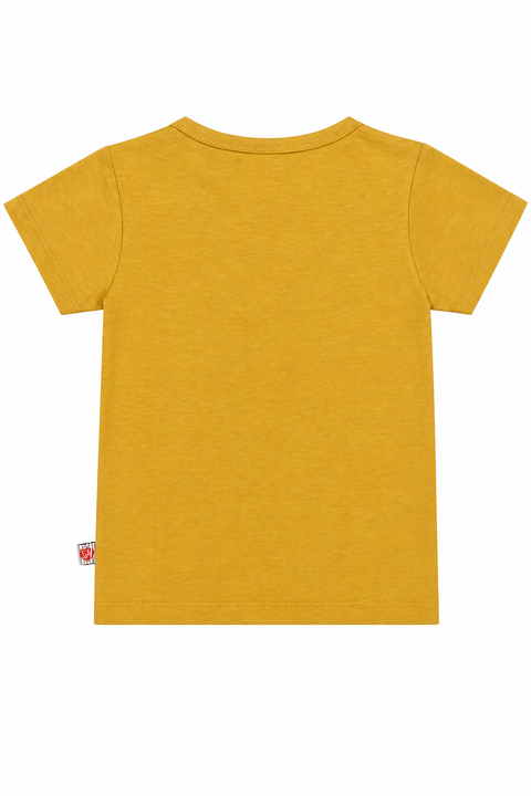 Kids Mustard Yellow LV Style T-Shirt & Denim Shorts Summer Set