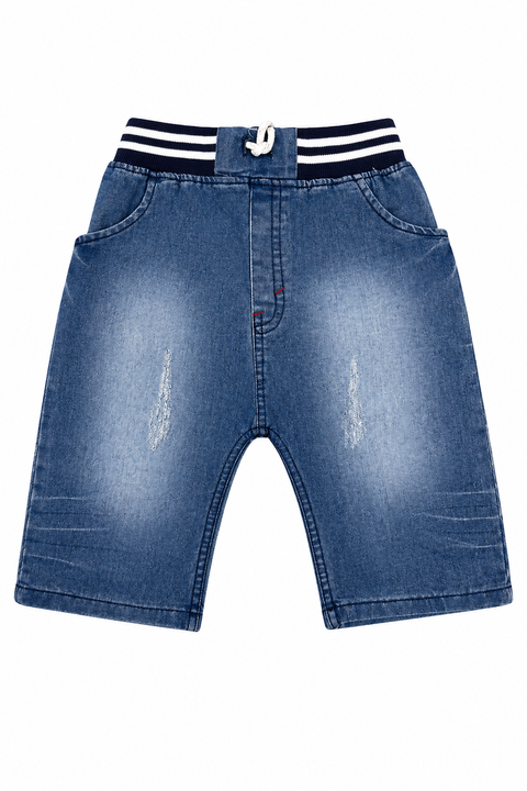Kids Mustard Yellow LV Style T-Shirt & Denim Shorts Summer Set