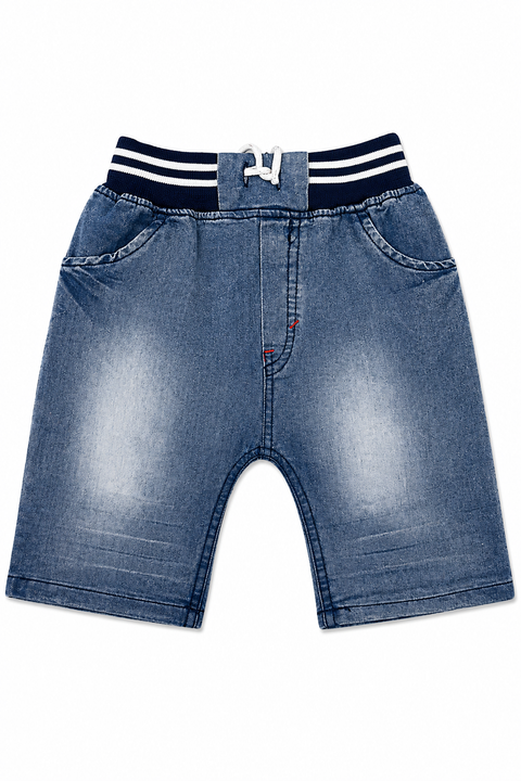 Kids Royal Blue LV Style T-Shirt & Denim Shorts Summer Set