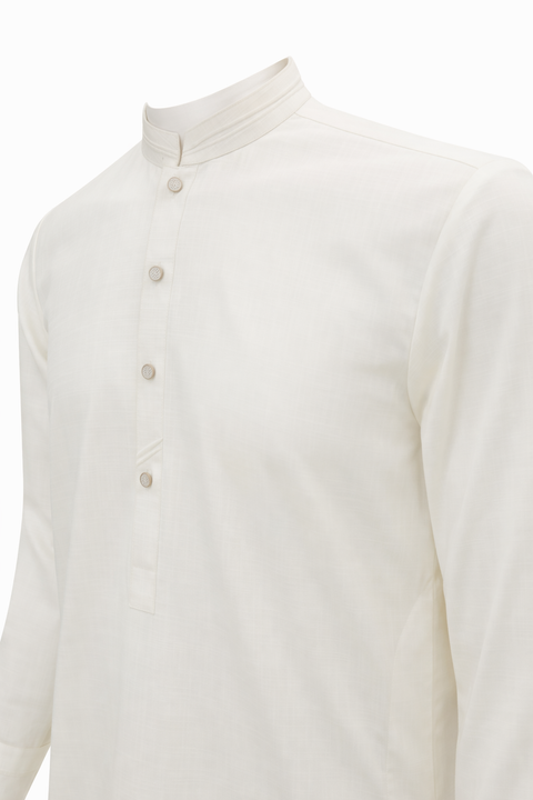 Men’s Premium Stitched Shalwar Kameez – Off White