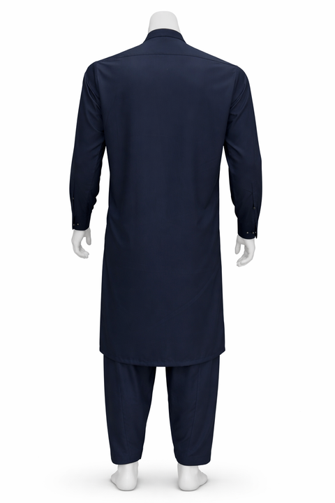 Men’s Premium Stitched Shalwar Kameez- Zinc Green