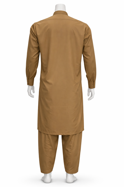 Men’s Premium Stitched Shalwar Kameez –Brown