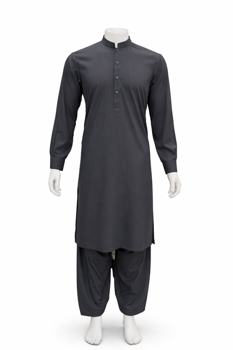 Men’s Premium Stitched Shalwar Kameez- Grey