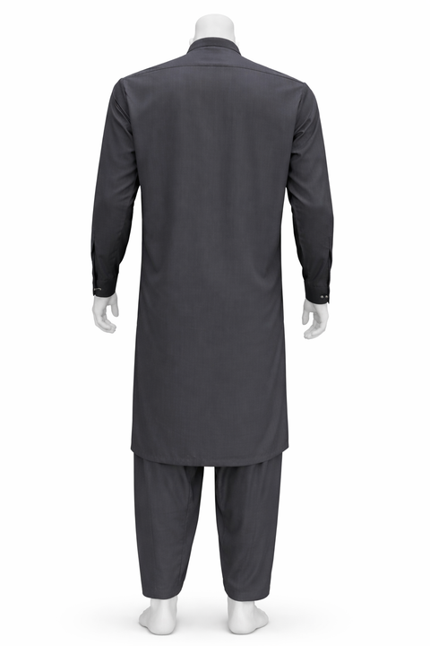 Men’s Premium Stitched Shalwar Kameez- Grey