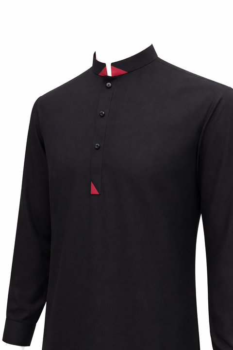 Men’s Premium Stitched Shalwar Kameez- Black