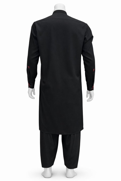 Men’s Premium Stitched Shalwar Kameez- Black