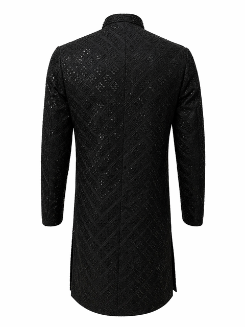 Classic Black Embroidered Sherwani – Complete Groom Set