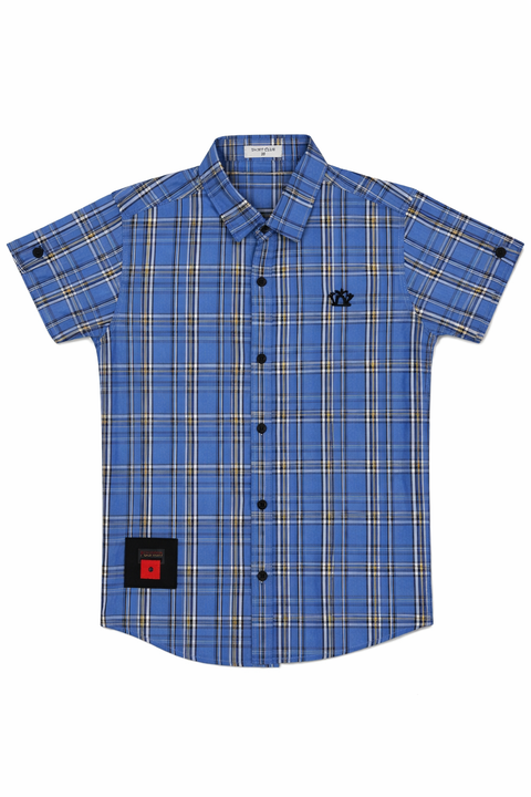 Boys Blue Checkered Half Sleeve Casual Shirt – Smart Summer Style