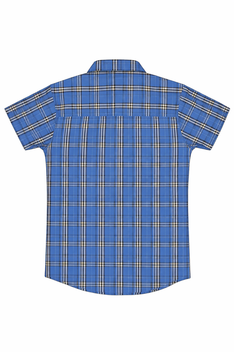 Boys Blue Checkered Half Sleeve Casual Shirt – Smart Summer Style