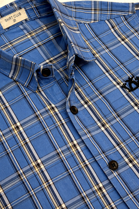 Boys Blue Checkered Half Sleeve Casual Shirt – Smart Summer Style
