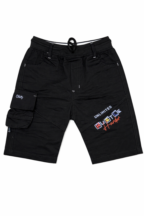 3-Piece Boys Casual Summer Outfit – Printed Shirt, Graphic Tee & Cargo Shorts Set