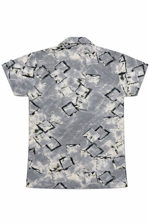 Boys Printed Shirt with Graphic Inner Tee Set