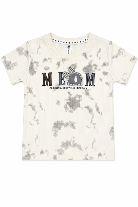 Boys Cream Graphic T-Shirt & Grey Shorts Casual Summer Set