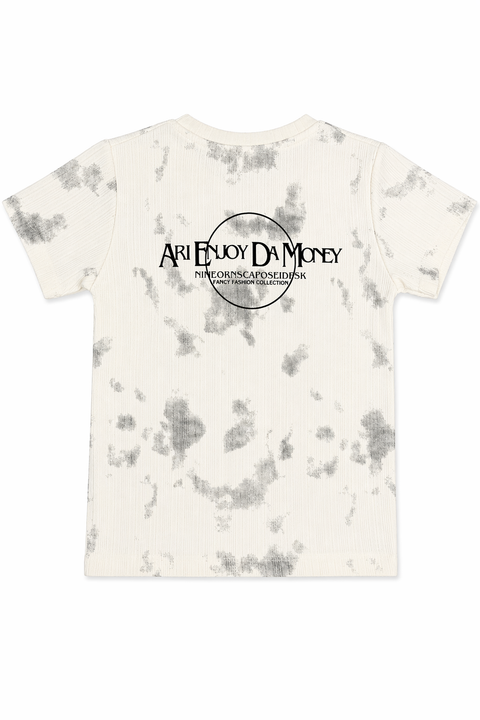 Boys Cream Graphic T-Shirt & Grey Shorts Casual Summer Set