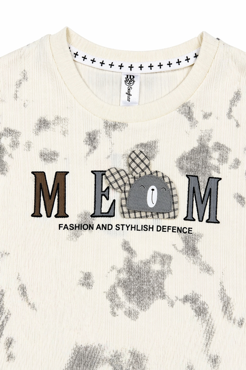 Boys Cream Graphic T-Shirt & Grey Shorts Casual Summer Set