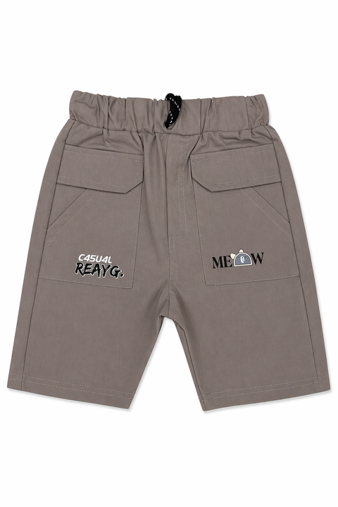 Boys Cream Graphic T-Shirt & Grey Shorts Casual Summer Set