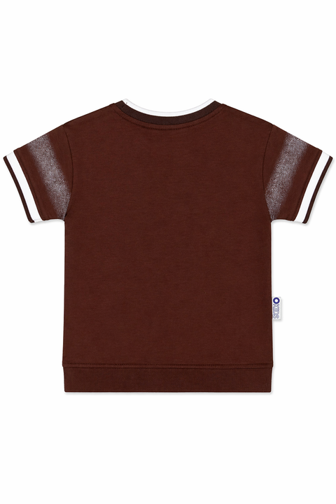 Boys Casual 2-Piece Outfit – Graphic T-Shirt & Denim Shorts Set with Belt