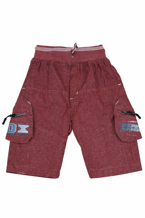 Stylish Boys Summer Casual Shirt & Shorts Set (Beige & Maroon)