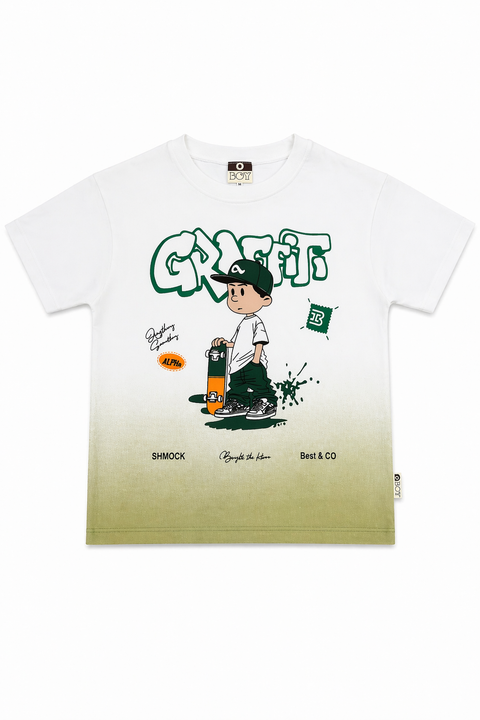Boys Casual Graphic T-Shirt & Denim Shorts Set