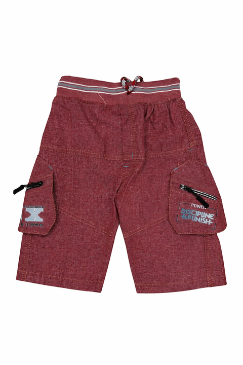 Stylish Boys Summer Casual Shirt & Shorts Set (Slate Grey & Maroon)