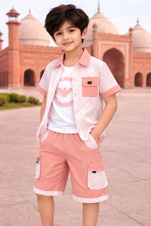 “Trendy Boys 3 piece Summer Outfit – Soft & Stylish