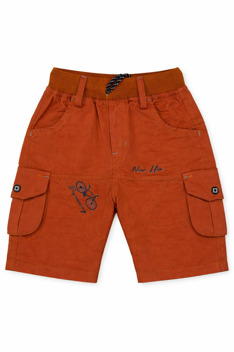 3-Piece Boys Casual Summer Outfit – Printed Shirt, Graphic Tee & Cargo Shorts Set