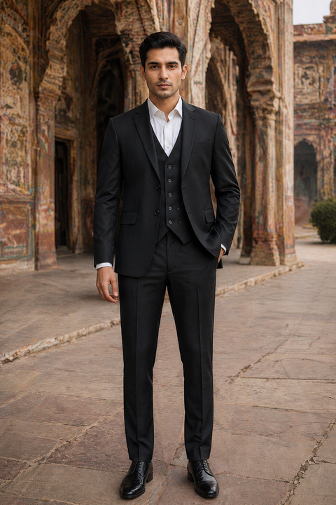 Black 3-Piece Formal Suit – Premium Slim Fit