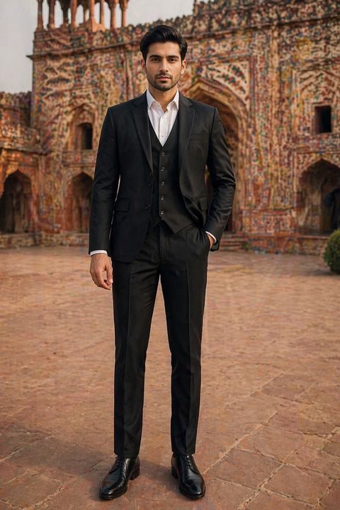 Black 3-Piece Formal Suit – Premium Slim Fit