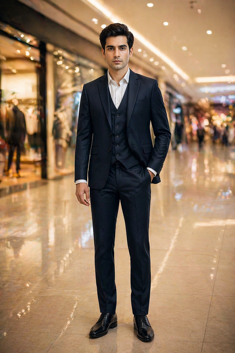 Dark Blue 3-Piece Formal Suit – Premium Slim Fit