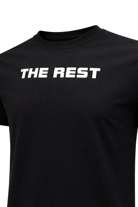 Men’s Premium Black Crew Neck T-Shirt – “THE REST” Print