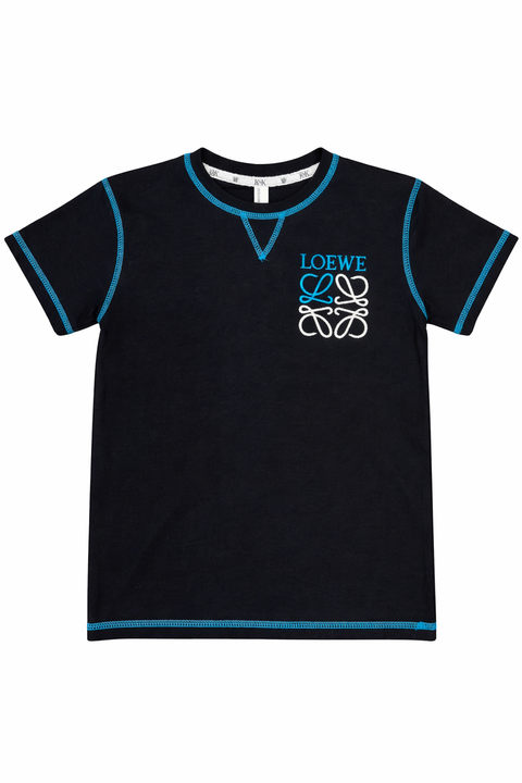 Black Contrast Stitch Logo T-Shirt for Kids