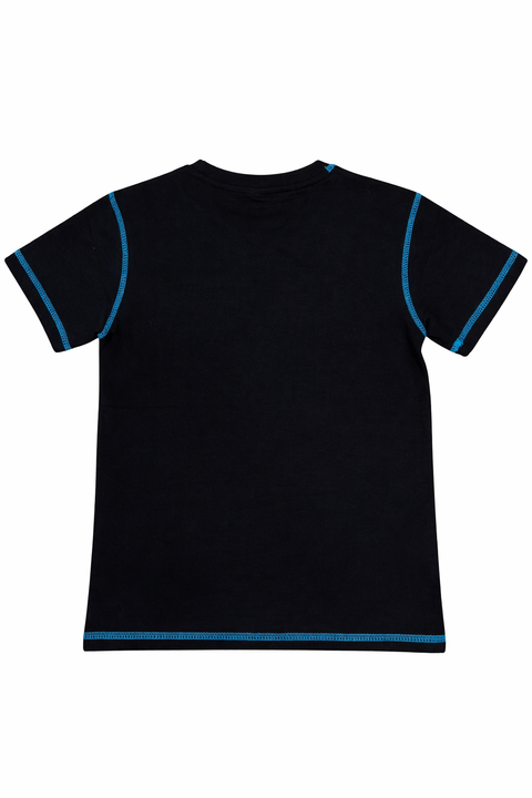 Black Contrast Stitch Logo T-Shirt for Kids