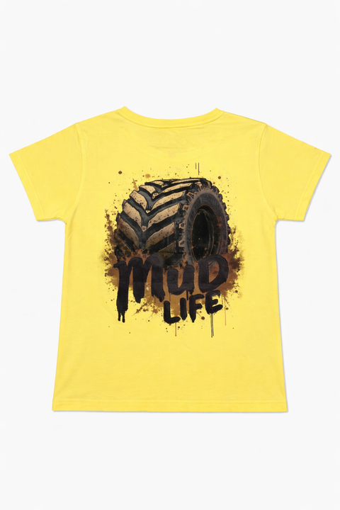 Boys Casual Yellow Printed Pocket T-Shirt – Mud Life Design