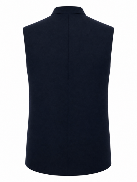 Classic Navy Blue Waistcoat – Premium Formal Ethnic Wear