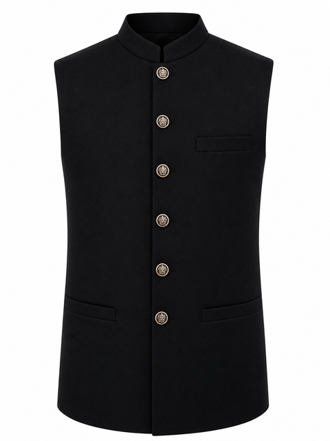 Black Waistcoat – Modern Formal Ethnic Style