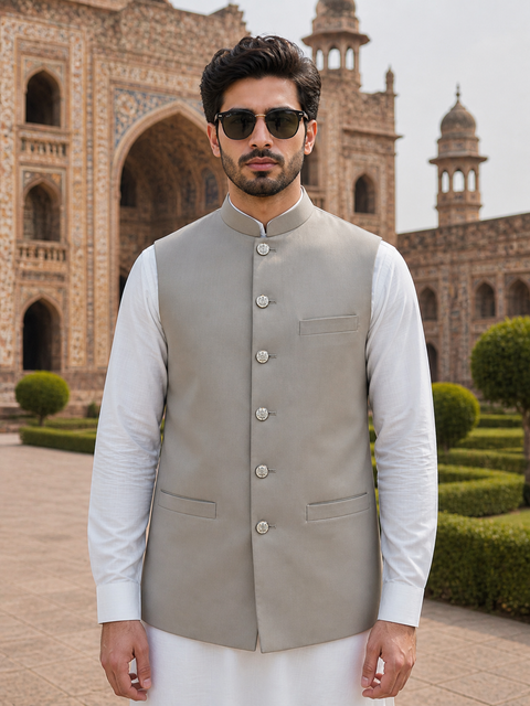 Royal Wearz Light Beige Classic Waistcoat